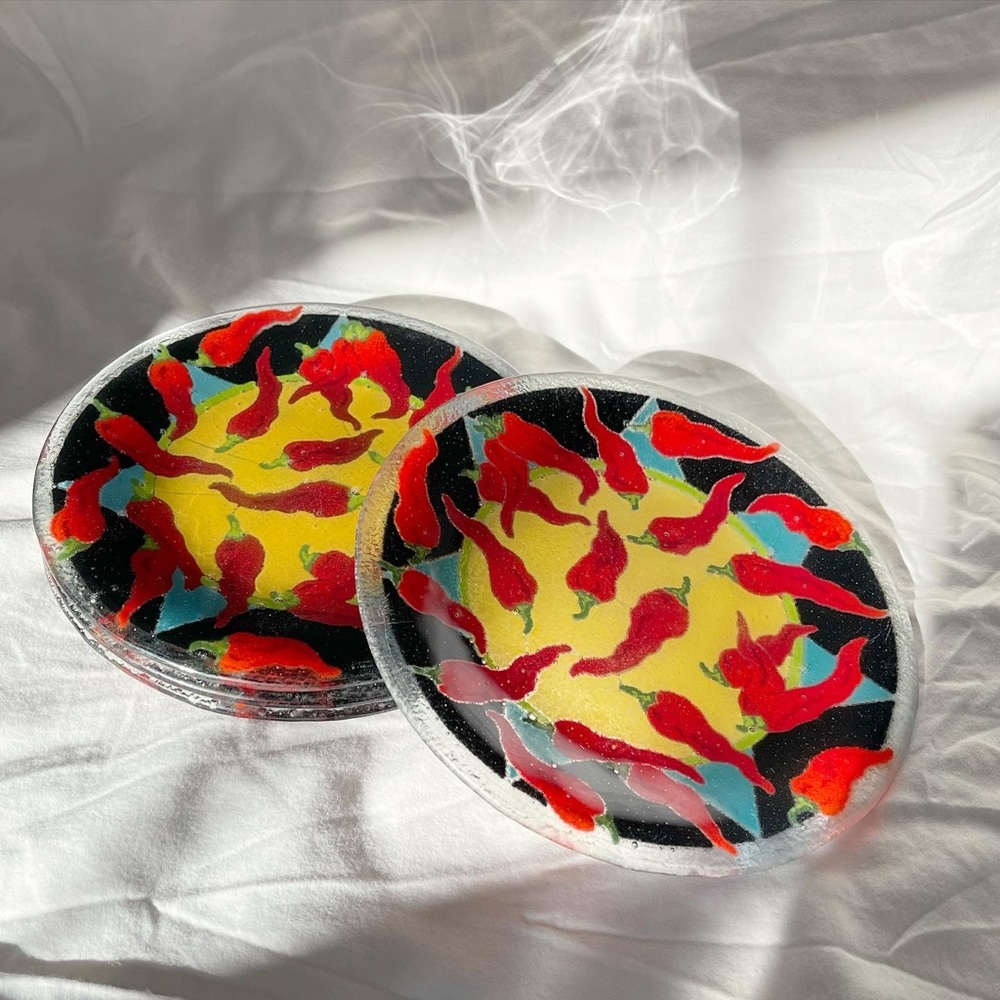 Peggy Karr Hot Chili Pepper Plates